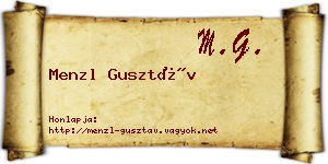 Menzl Gusztáv névjegykártya