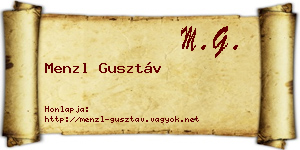 Menzl Gusztáv névjegykártya